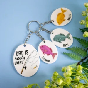 Dad Is Reely Great Family Keychain