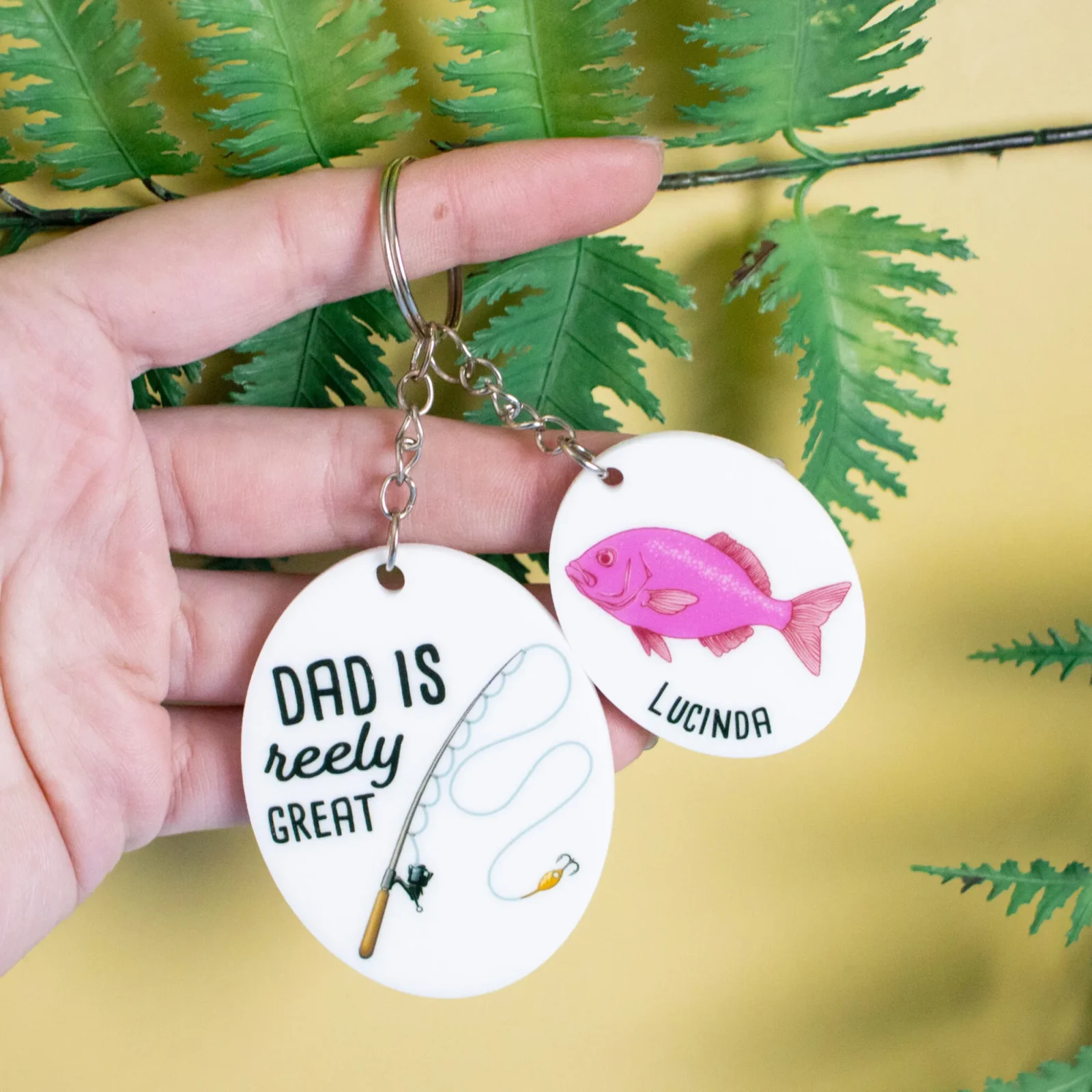 Dad Is Reely Great Family Keychain