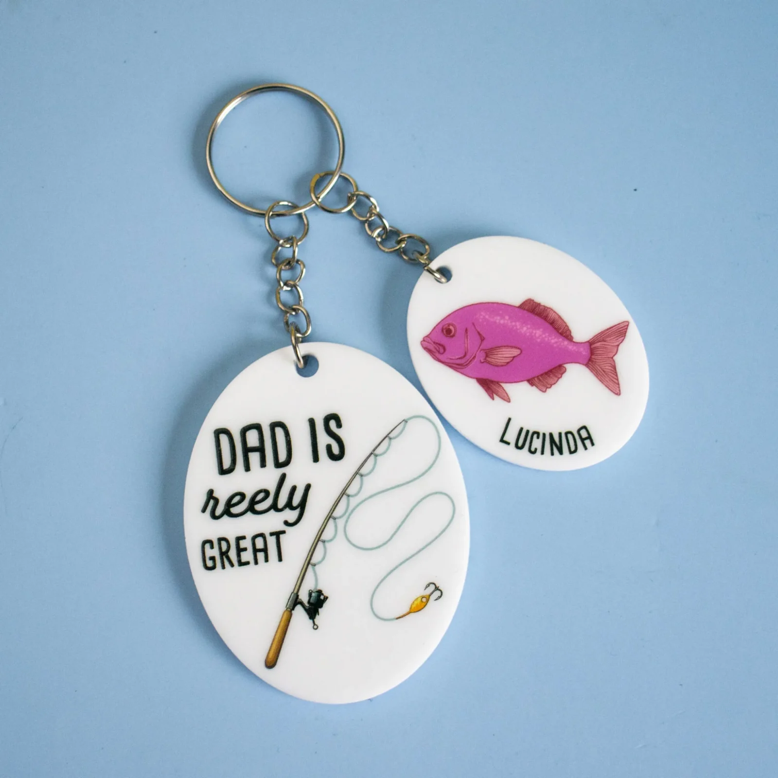 Dad Is Reely Great Family Keychain