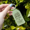 Father's Day Green Leatherette Keychain
