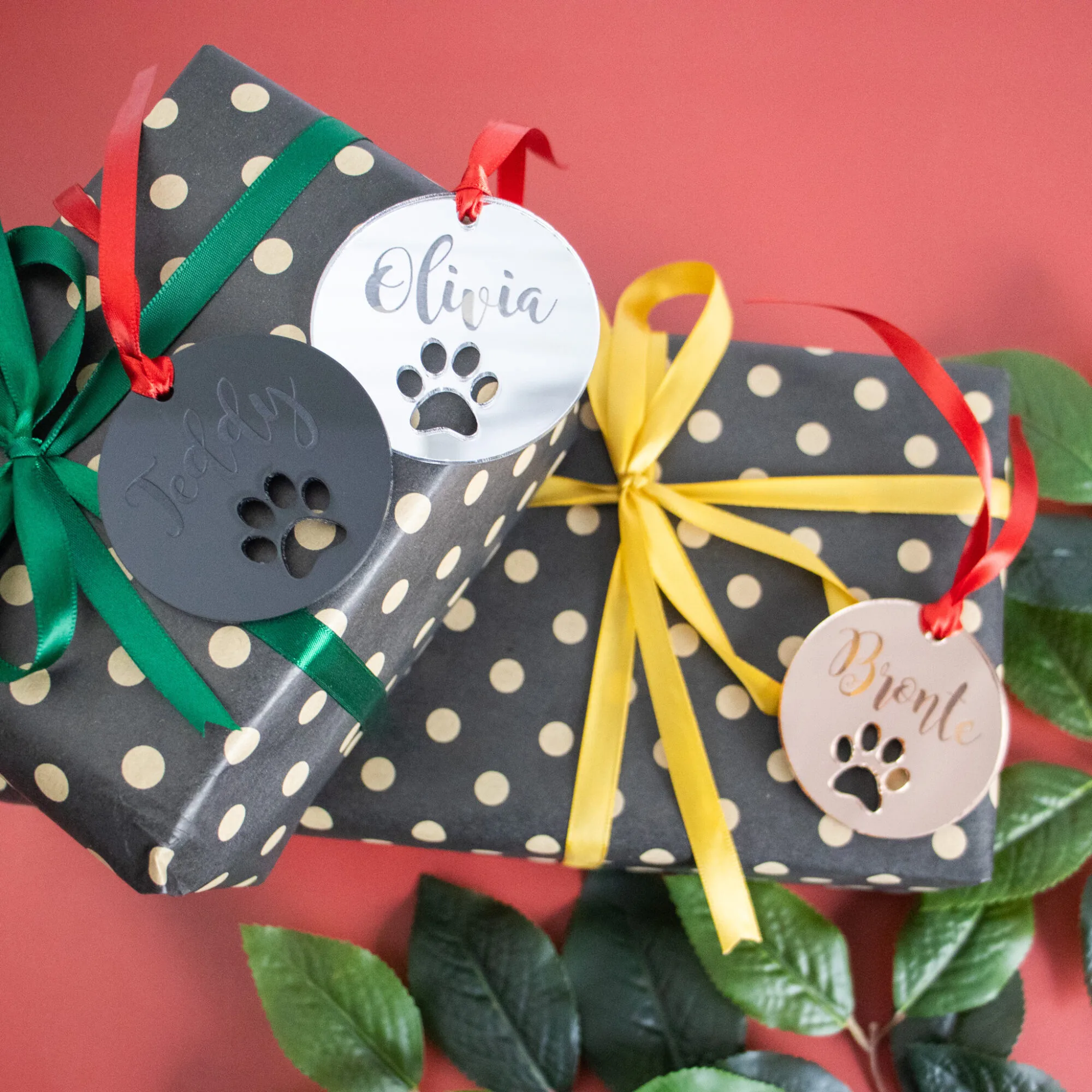 Paw print christmas ornament