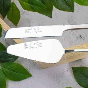 Personalised Engraved Wedding Knife and Server Set