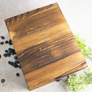 Personalised Whiskey Vintage Boxed Decanter Set With Two Glasses