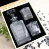 Personalised whiskey vintage boxed decanter set with two glasses