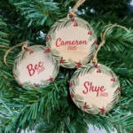 Personalised Wreath Wooden Ornament