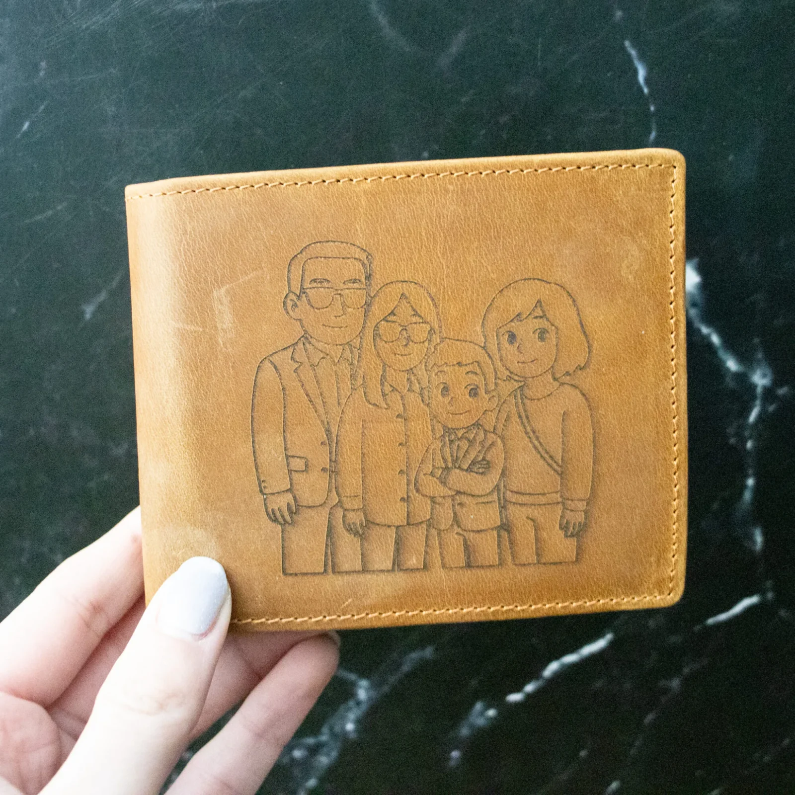 Photo Outline Personalised Leather Wallet