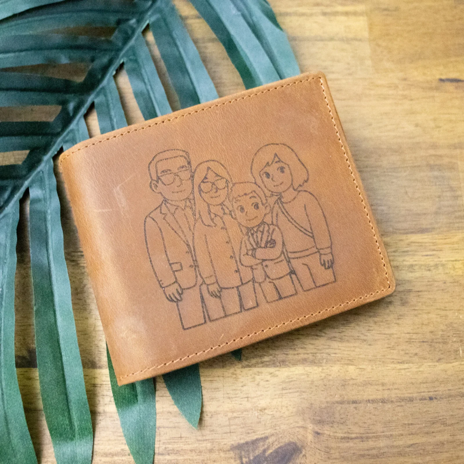 Photo Outline Personalised Leather Wallet