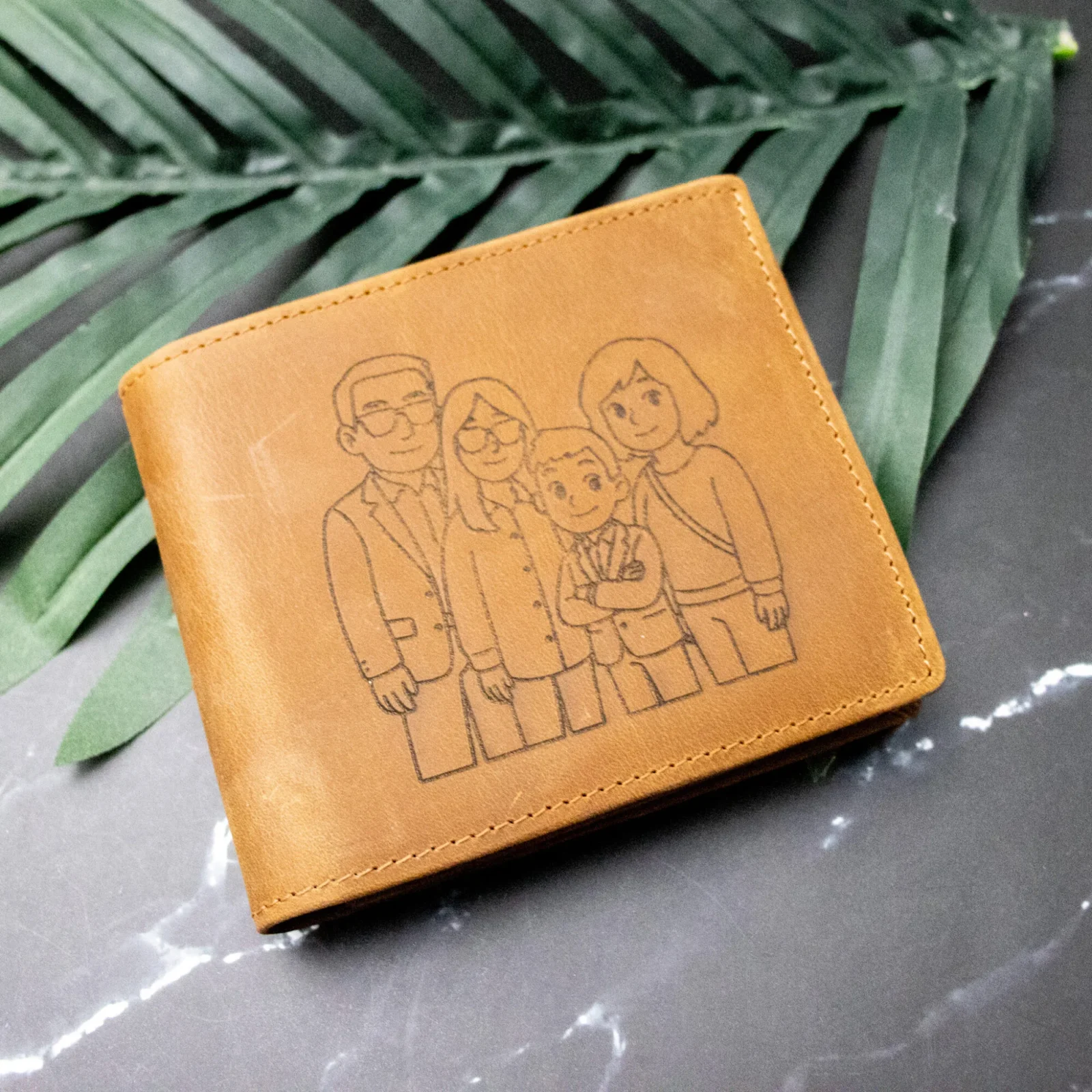 Photo Outline Personalised Leather Wallet
