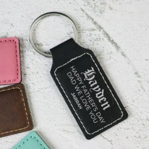 Father's day vegan leatherette keychain