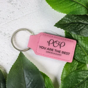 Father's day vegan leatherette keychain