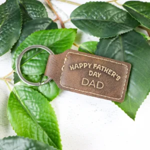 Father's day vegan leatherette keychain