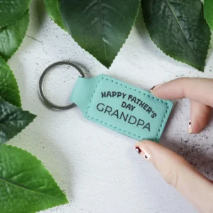 Father's day vegan leatherette keychain