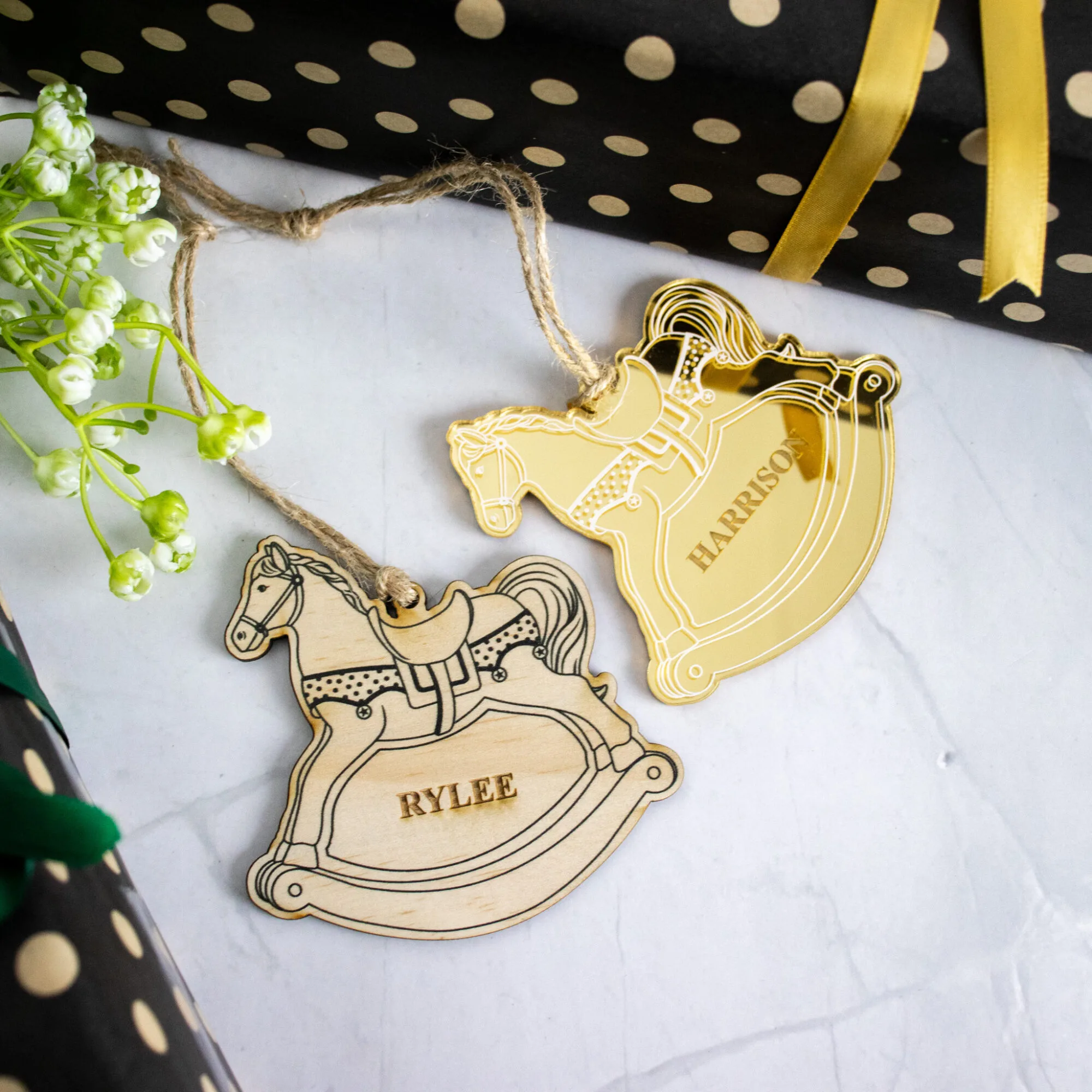 Rocking horse personalised ornament 1 Rocking horse personalised ornament