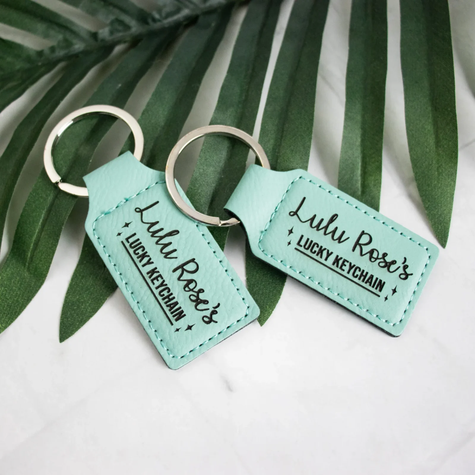 Vegan Leather Personalised Lucky Keychain