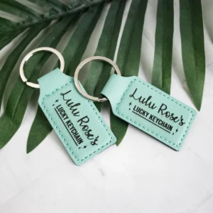 Vegan Leather Personalised Lucky Keychain