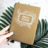 White floral wedding planner notebook