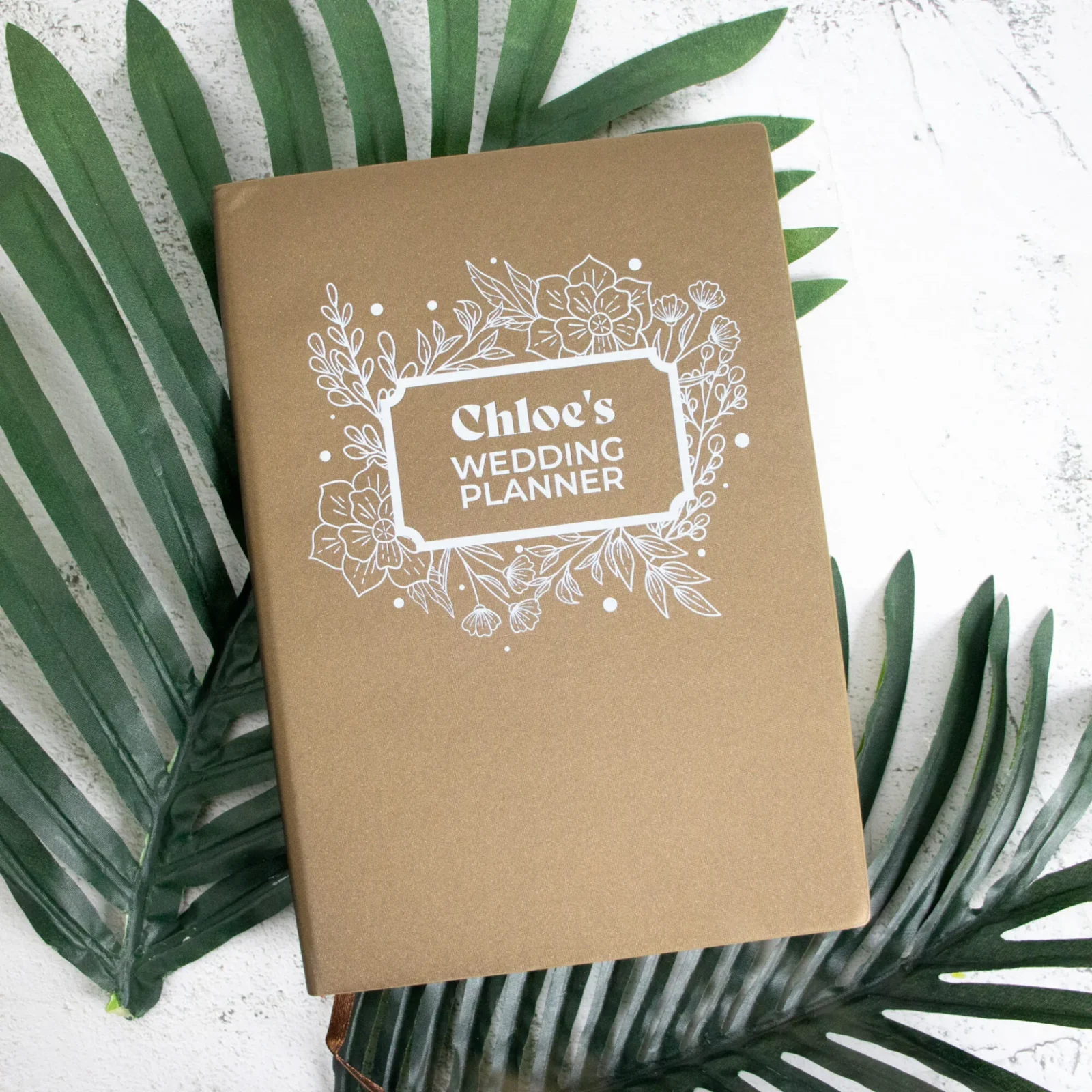 White floral Wedding Planner Notebook