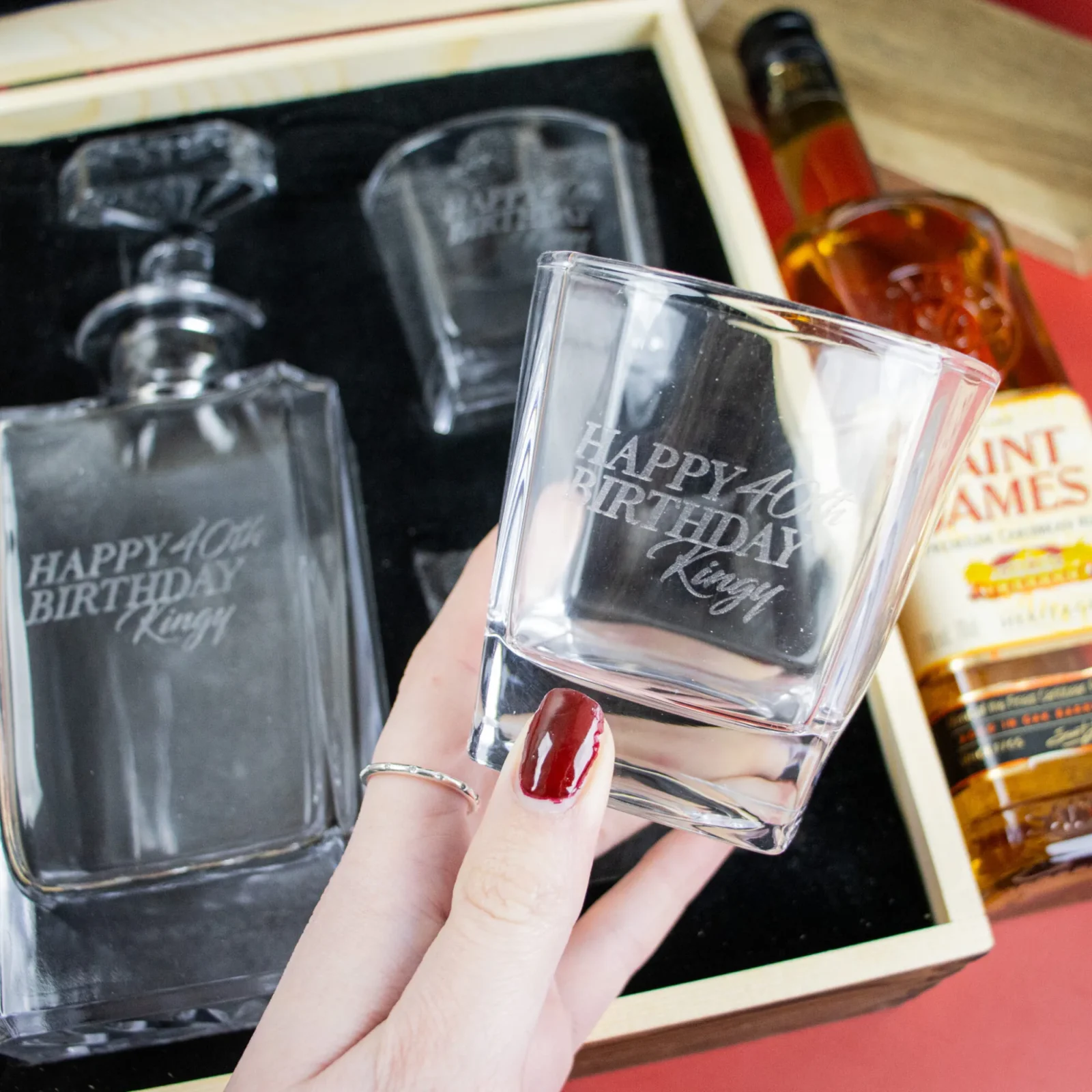 Birthday Boxed Decanter Set With Two Glasses