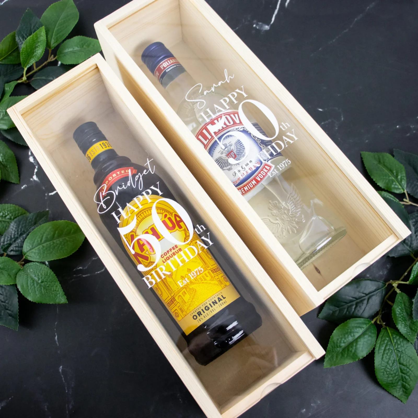 Birthday Printed Wooden Wine and Champagne Box