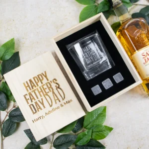 Father's Day Boxed Scotch Glass Set with Whiskey Stones