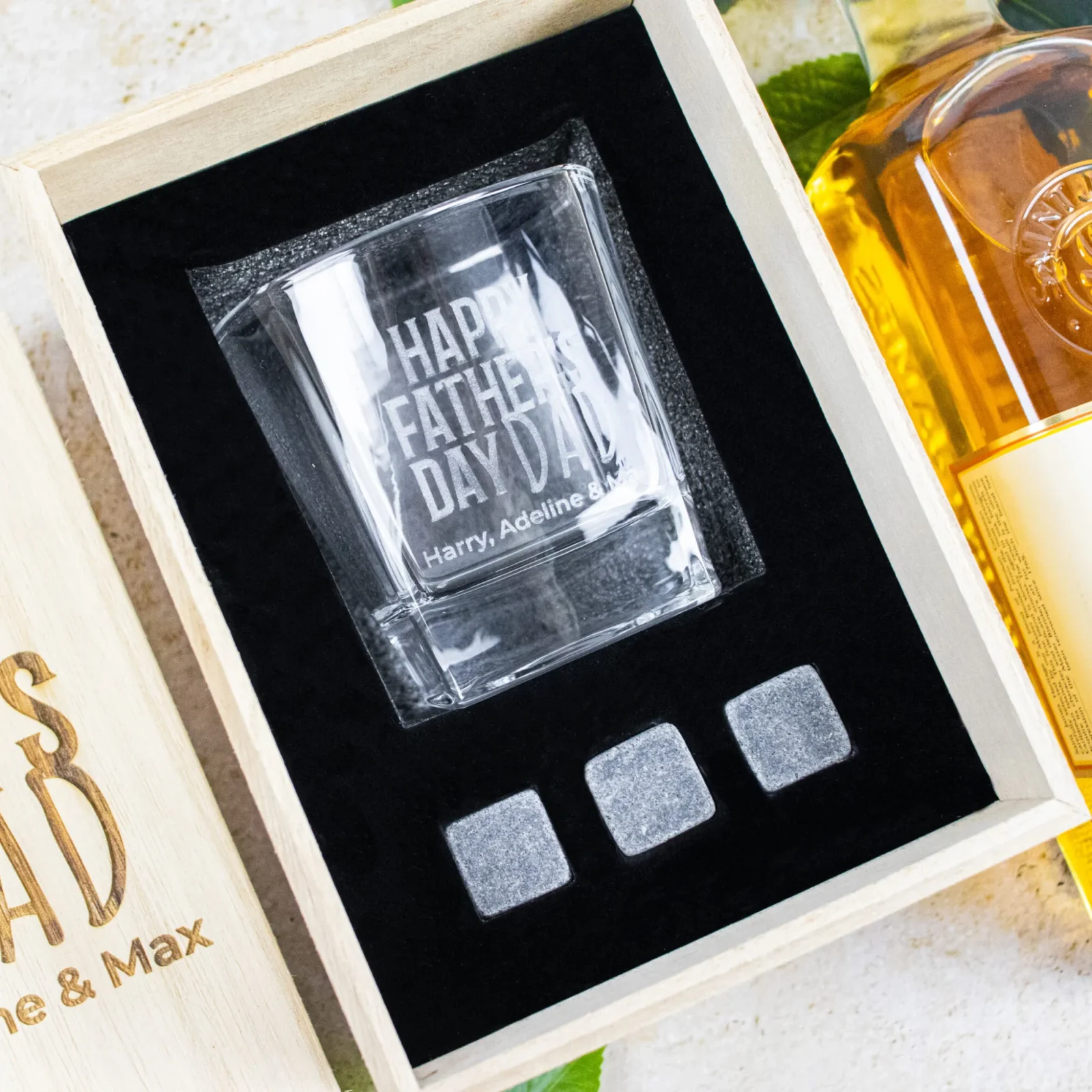Father's Day Boxed Scotch Glass Set with Whiskey Stones