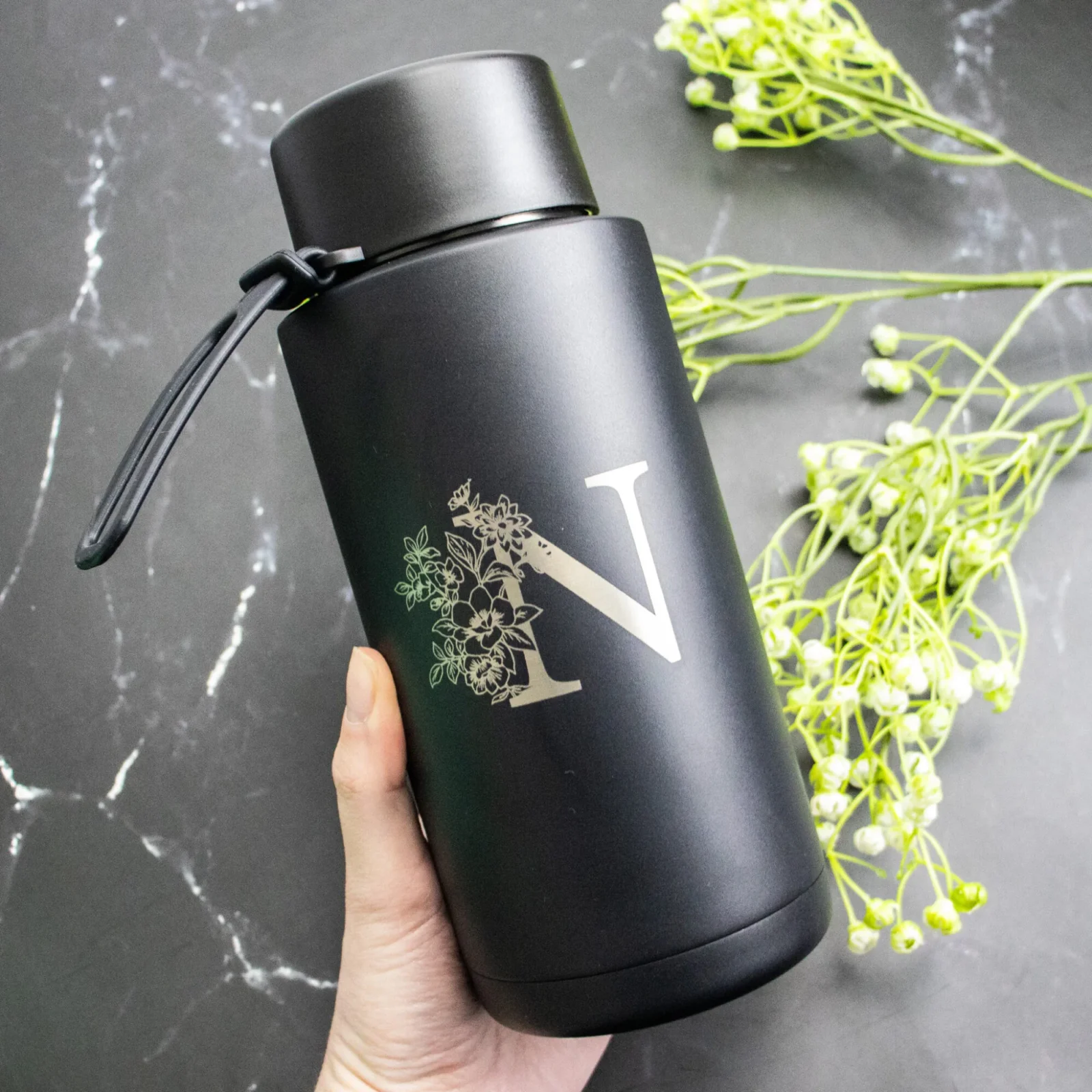 Floral Letter Reusable 1 Litre Water Bottle