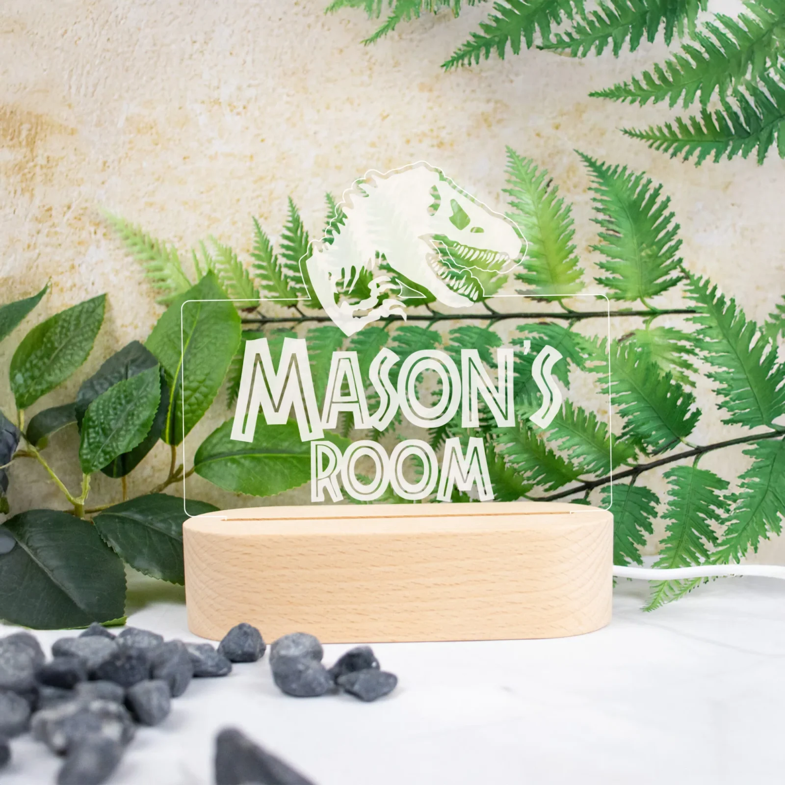 Jurassic Night Light Engraved for Kid's Bedroom