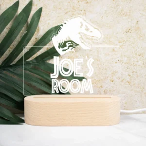 Jurassic Night Light Engraved for Kid's Bedroom