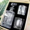 Monogram Boxed Vintage Decanter Set With Two Glasses