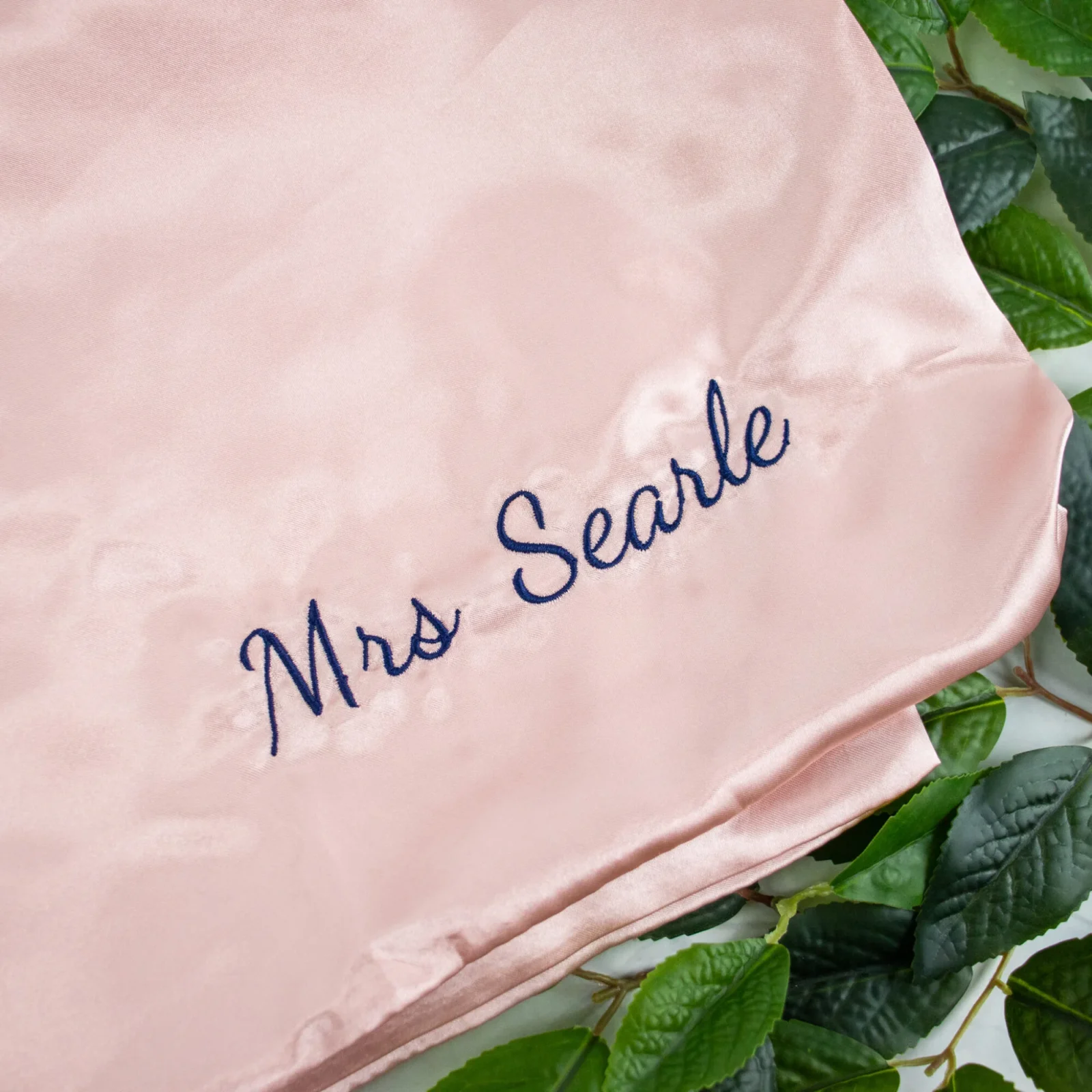 Personalised Satin Embroidered Pillow Case