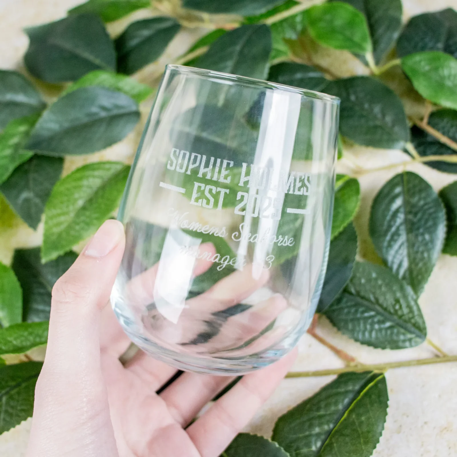 Birthday Personalised Stemless Wine Glass
