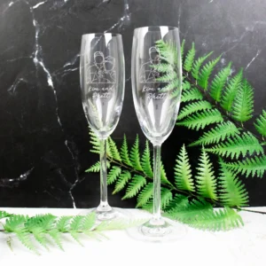 Couples Wedding or Engagement Champagne Flutes