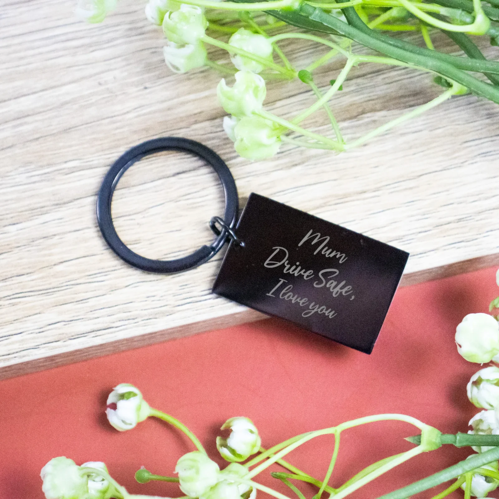 Drive Safe Metal Bar Keyring