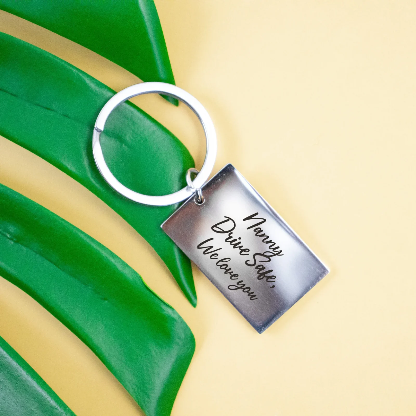 Drive Safe Metal Bar Keyring