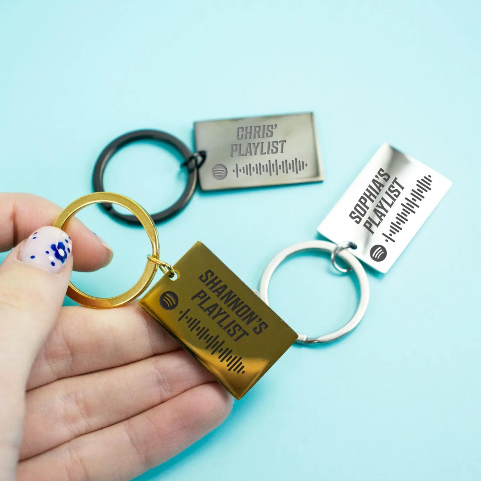 Metal Bar Spotify Keyring - Laser Engraved
