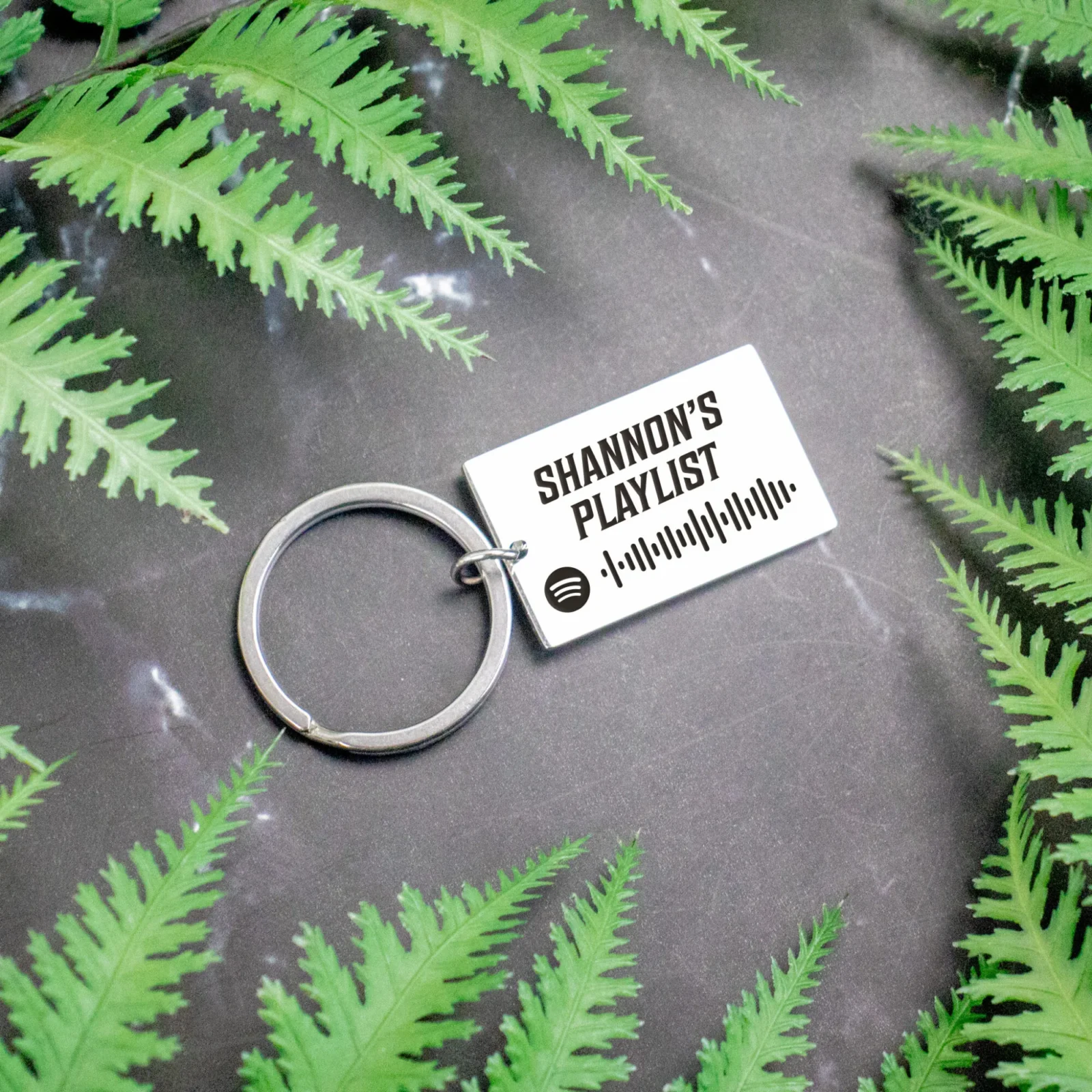 Metal Bar Spotify Keyring - Laser Engraved