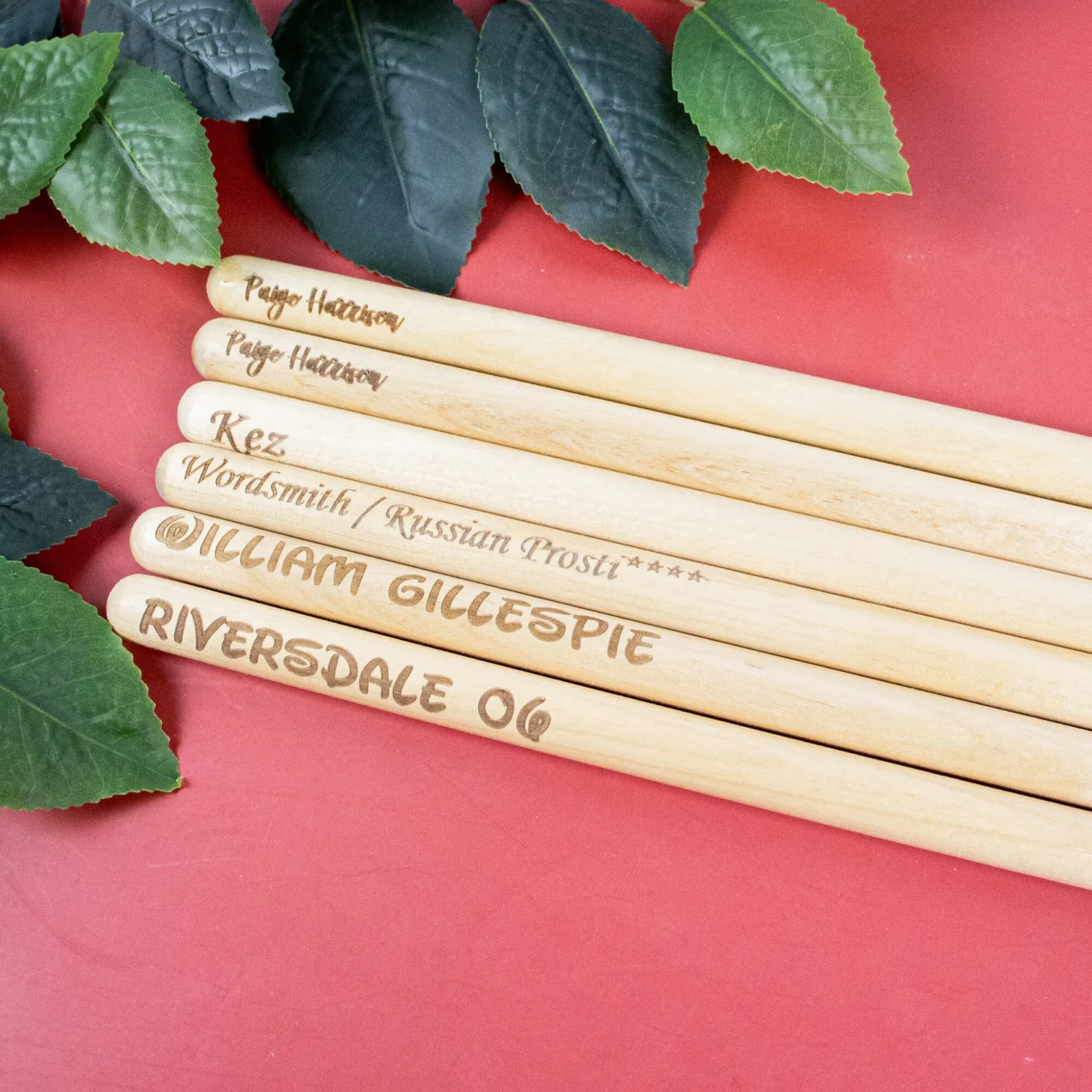 Personalised Engraved Wood Drumsticks Pair