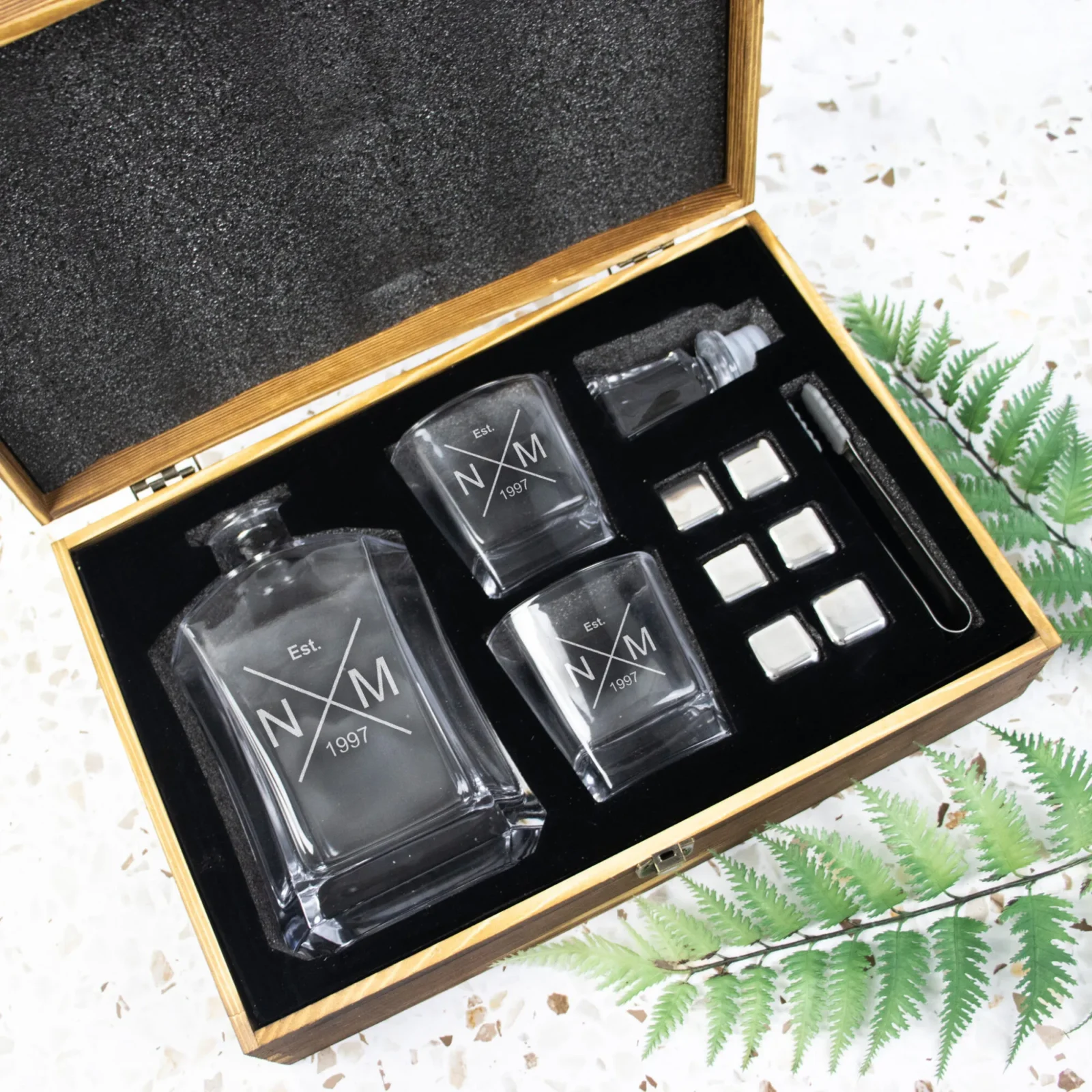 Personalised Hipster Modern Decanter