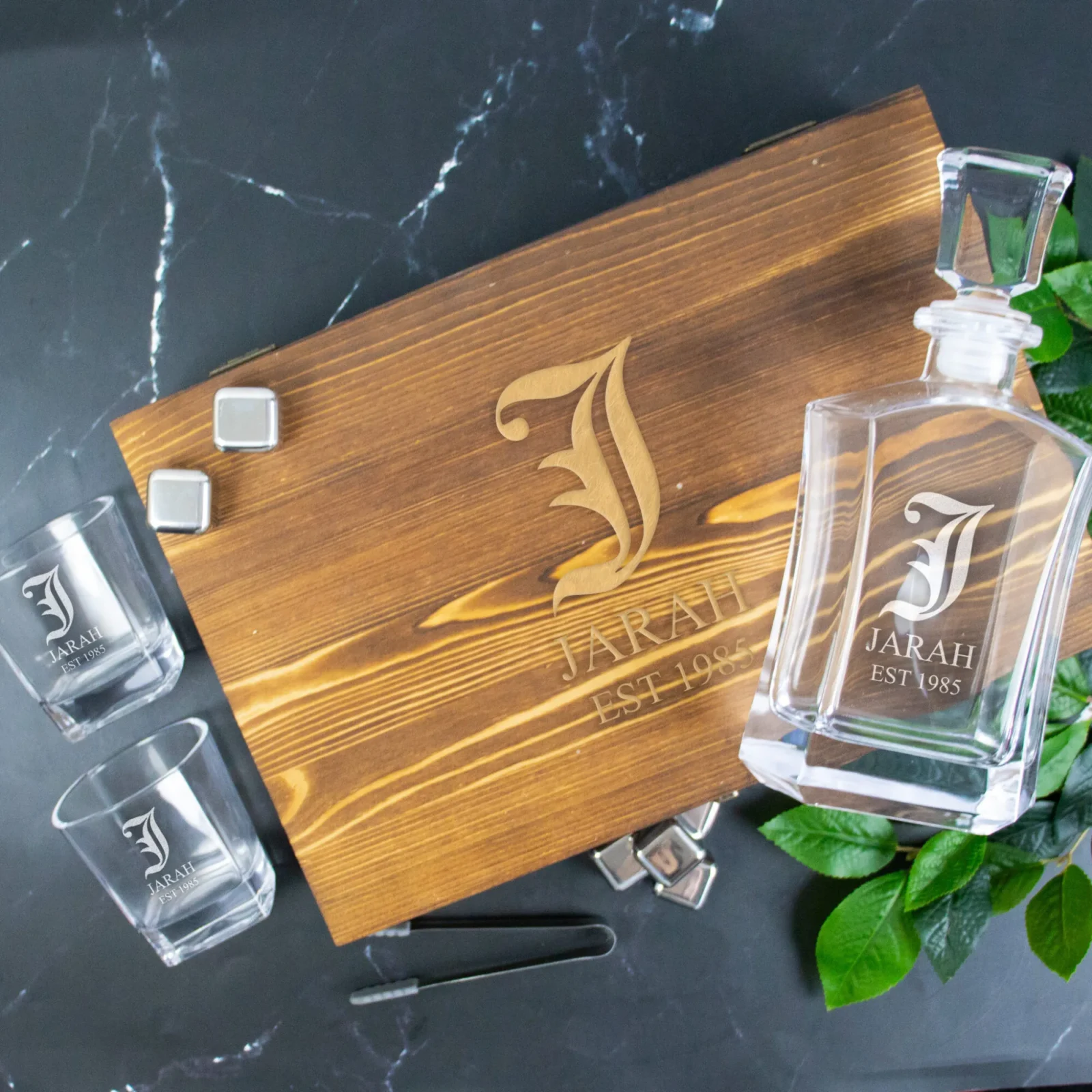 Personalised Monogram Modern Decanter