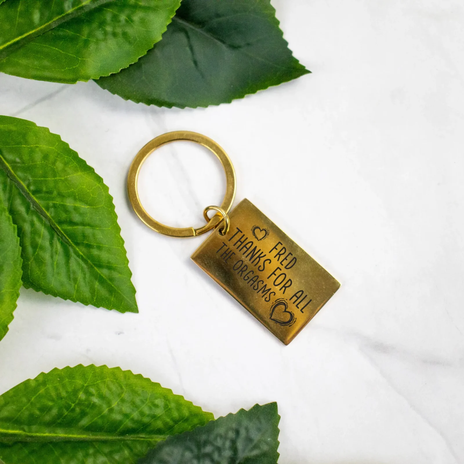 Thanks for all the Orgasms Metal Bar Keyring gold