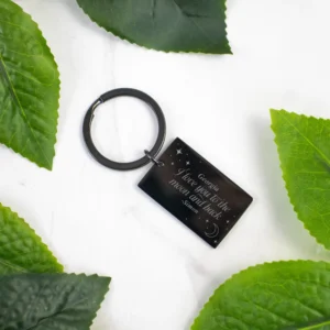 To The Moon And Back Metal Bar Keyring