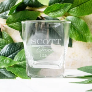 Wedding scotch glass engraved for the bridal party