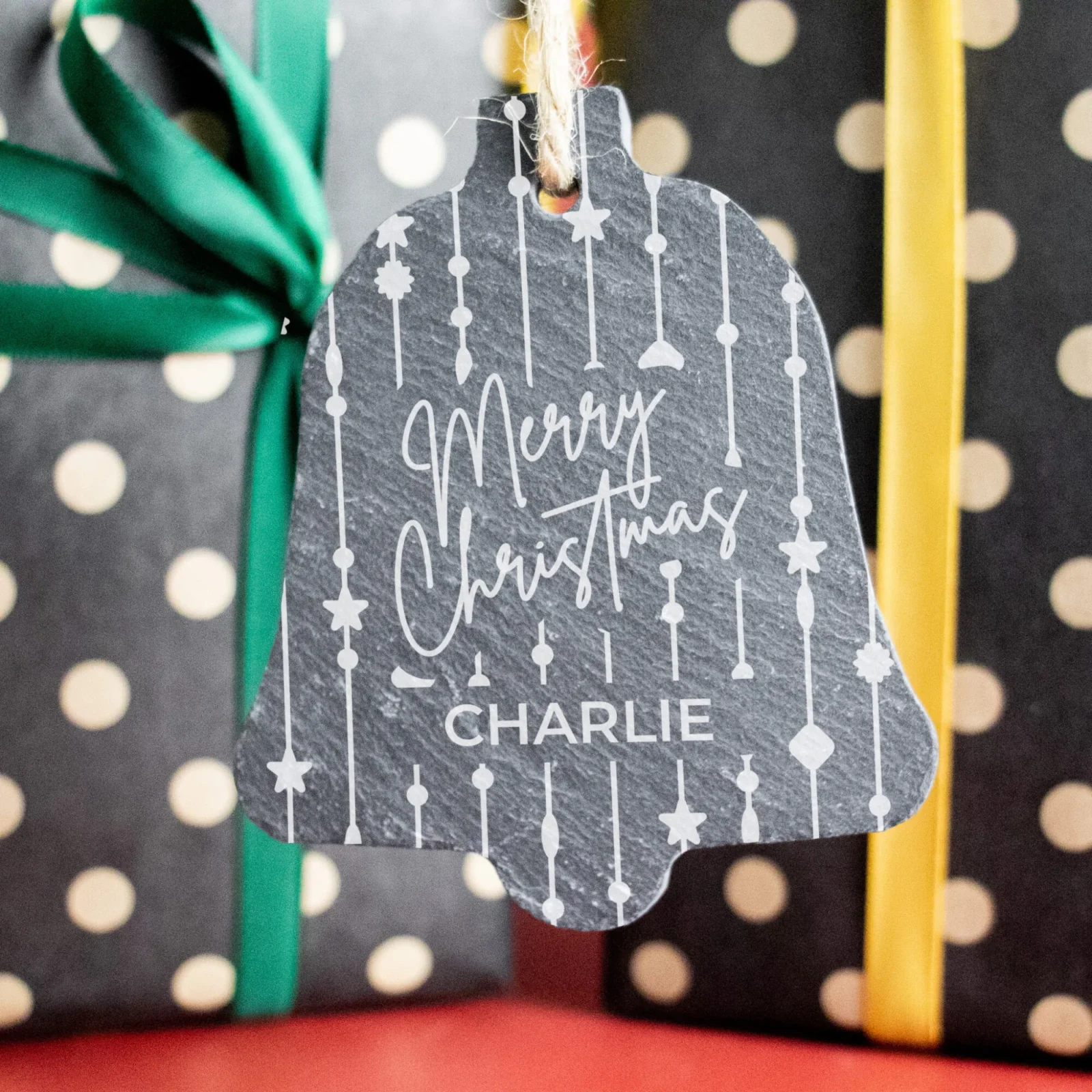 Bell Slate Christmas Ornament