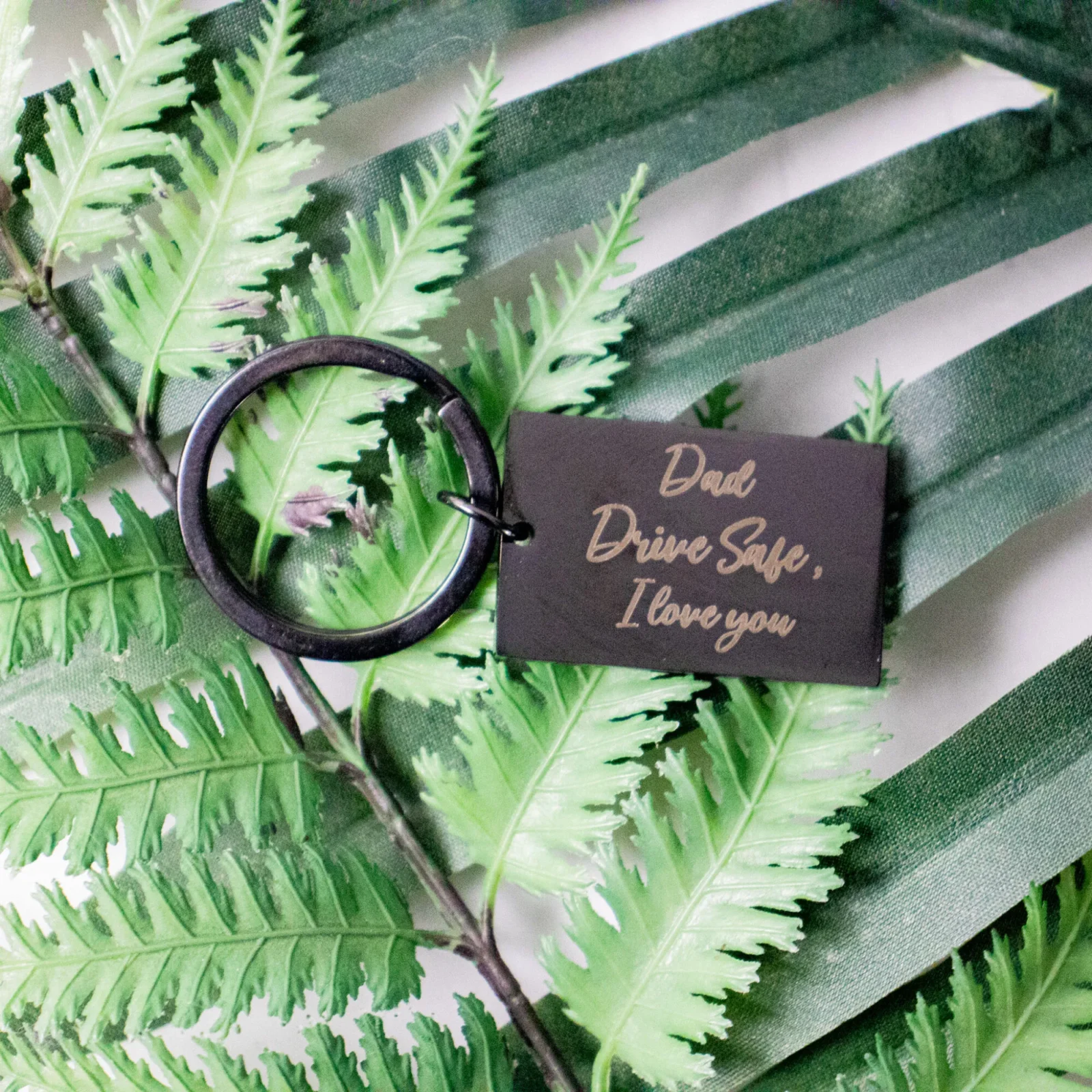 Drive Safe Metal Bar Keyring