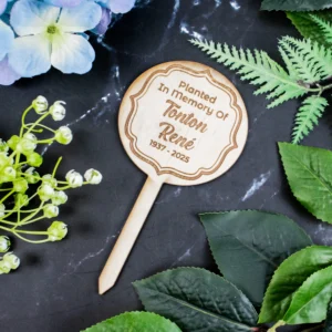 Memorial wooden planter sticks