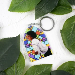 Stained Glass Photo Arch Keychain