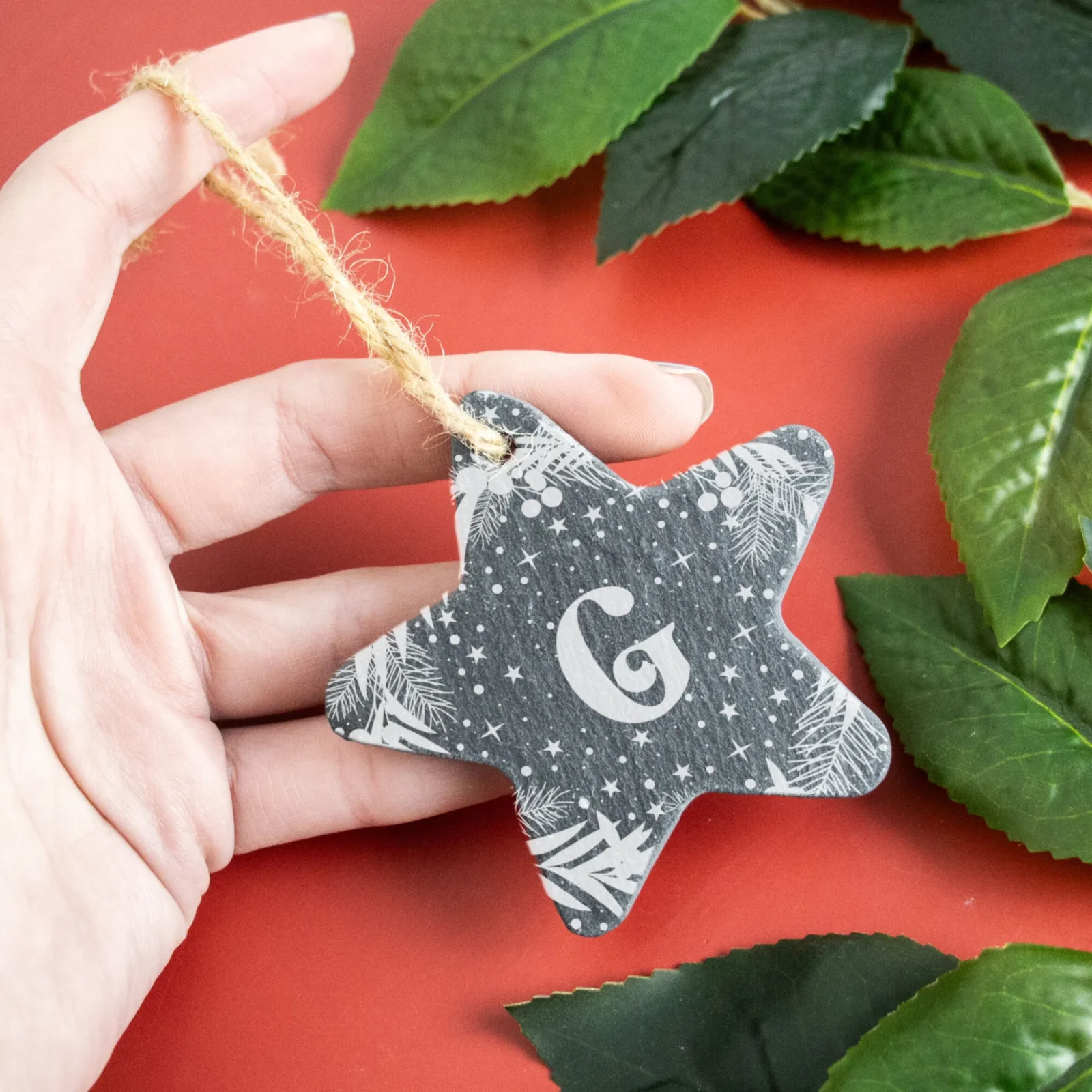 Star Slate Christmas Ornament