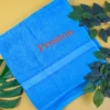 Aqua Embroidered Bath Towel