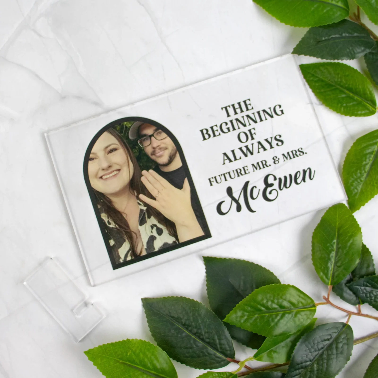 Couples Engagement Photo Plaque