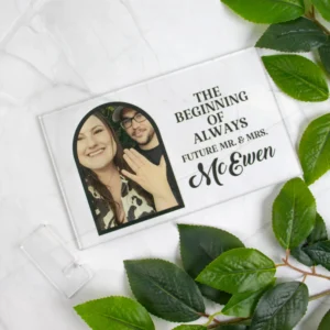 Couples engagement photo plaque